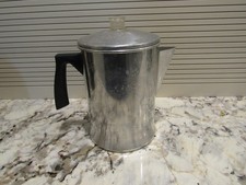 Vintage 9 Cup Mirro Aluminum Percolator Coffee Pot Stove Top or Camping