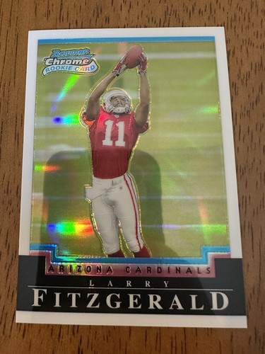 Larry Fitzgerald [White Refractor] #118 2004 Bowman Chrome card