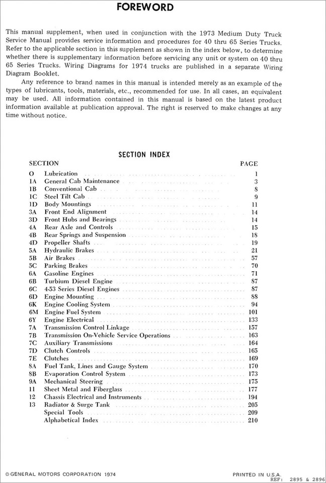 Chevrolet 1974 camioneta de servicio mediano soporte manual de servicio C40 C50 C60 P40-P60 tienda Foto 2 de 2