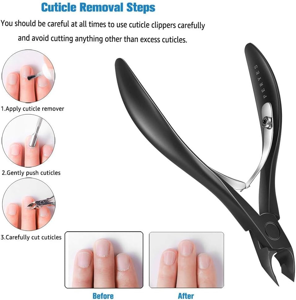 Coupe-cuticules demi-mâchoire en acier inoxydable robuste pour manucure - 2