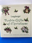 Vtg 2000 Longaberger Pewter 12 Days of Christmas Miniature Ornaments New 72931