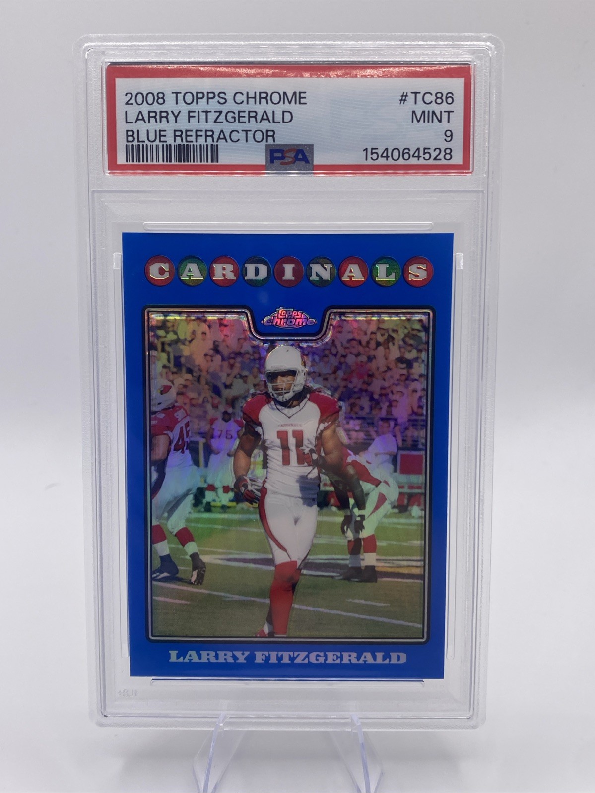 2008 Topps Chrome Larry Fitzgerald - Blue Refractor - #TC86 - HOF - Cardinals