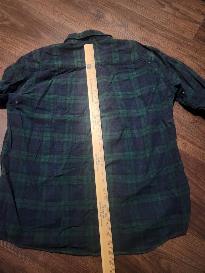 LL Bean Scotch Plaid Flannel Shirt Men’s Size XL Blue Green Black - Image 4 of 4