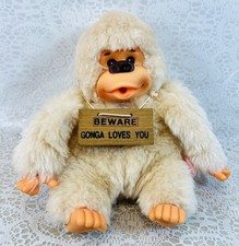 1978 Russ Berrie 8 Plush Beware GONGA Loves You Thumb Sucking Gorilla 595