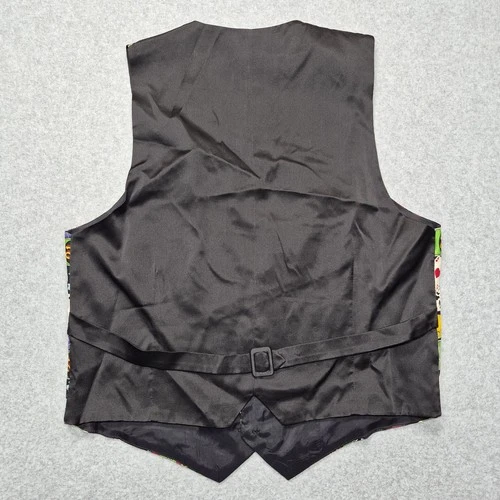 Vintage Nicole Miller Vest Mens Medium Multicolor Silk Las Vegas 1994 Casino image 2
