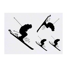 4 x 'Skiing Person' Temporary Tattoos / Transfers TO00012781 