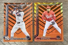 2025 Topps Bryan De La Cruz & Santiago Espinal Holiday Foil Reds Yankees