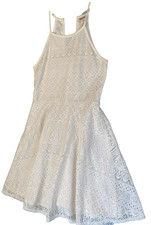 Mossimo Ivory Lace Dress Women's Dress Sz M Casual Cocktail Party Lined