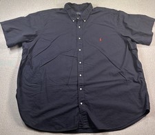 Polo Ralph Lauren Shirt Mens 4XB Navy Blue Chambray Oxford Preppy Red Pony