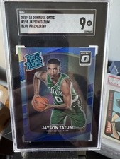 2017-18 Donruss Optic Jayson Tatum Blue Prizm 29/49 SGC 9