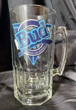 1994 Budweiser "King of Beers" Large Glass Mug – 8" Tall Vintage Collectible