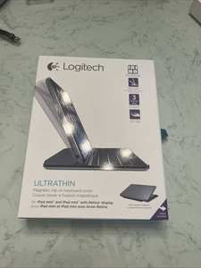 LOGITECH ULTRATHIN magnetic clip on KEYBOARD FOLIO CASE FOR iPAD  mini open box 