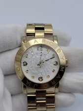 Marc By Marc Jacobs Women Watch 36mm Gold Tone Band 6", Runs BUT Broken Crystal*