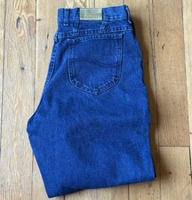 Vintage 1993 Lee High Waist Mom Jeans Made In USA 16 Petite 32x28 Blue Rigid