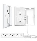Ultra-Thin Outlet Concealer Strip 3-Foot Extension Cord, Outlet Cover Concealer