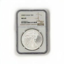 2000 American Silver Eagle $1 - NGC MS69 - 1 Oz Silver