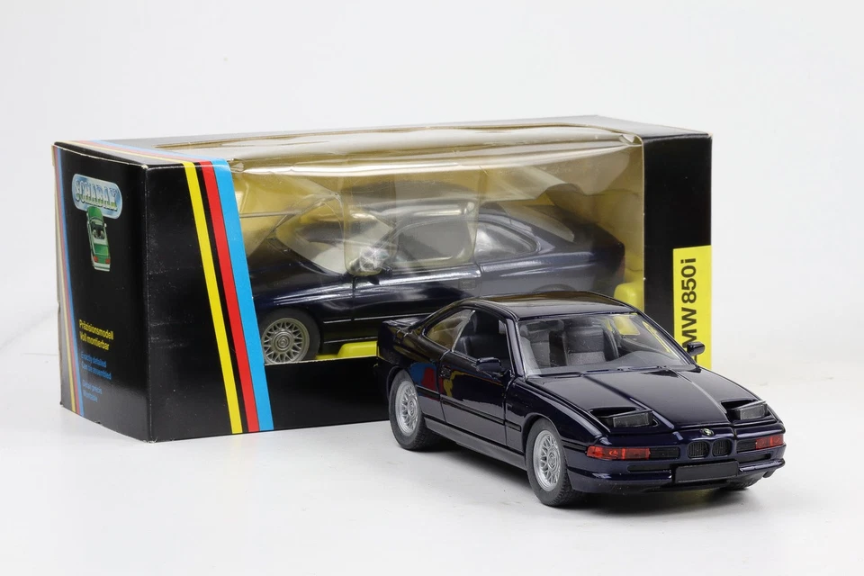 1:24 Schabak BMW 850I E31 1990 Modellino Auto Blu Scuro Metallizzato No.1630 - Immagine 4 di 4