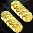 LOT 10 X 1/500 OZ MONARCH BALD EAGLE .9999 FINE GOLD ROUNDS IN SEALED CAPSULE BU