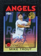 2021 Topps Chrome 1986 Topps Baseball Auto 7/50 Mike Trout #86A-MT Auto 1q1s