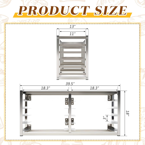 Wall Mounted 5 Tier Half Sheet Pan Rack – Extra Long 40” Heavy Duty Commercial B - 第 2/6 張圖片