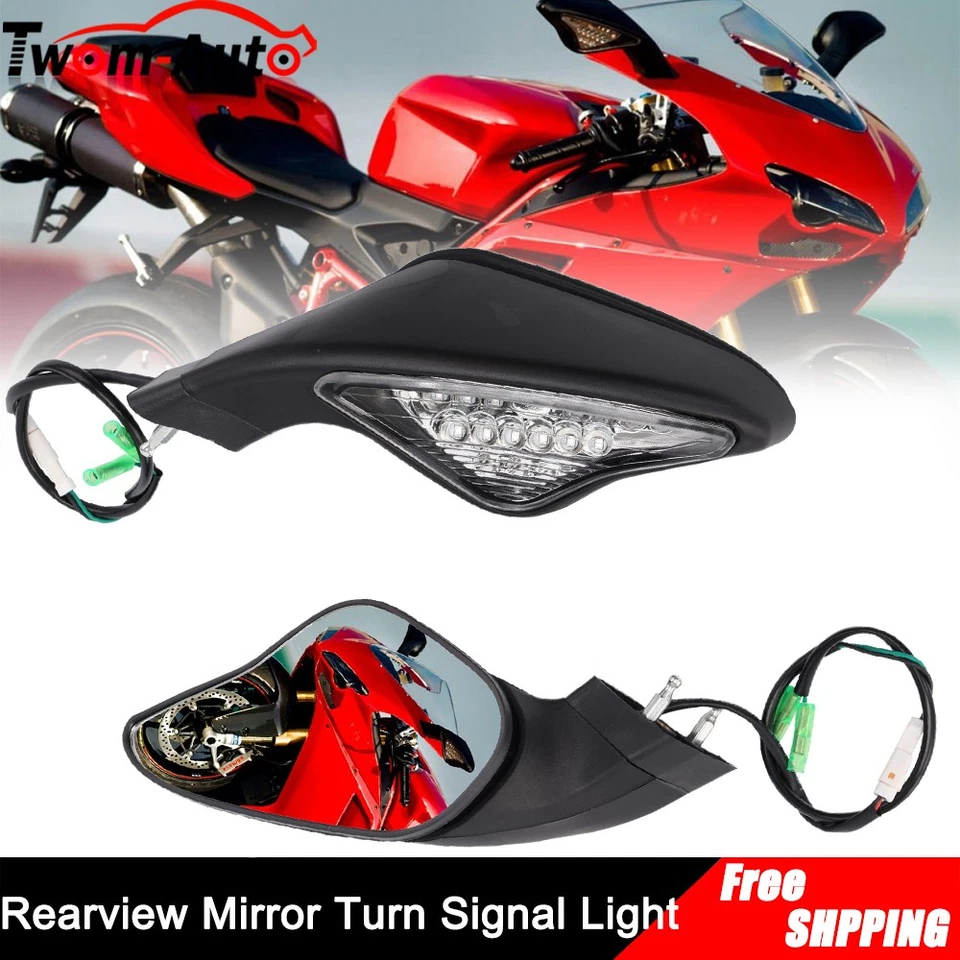 Espejos retrovisores con intermitente para Ducati 848 1098 1098S 1098R 1198 1198S 1198R Foto 2 de 4
