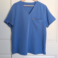 FIGS Catarina One Pocket Scrub Top Ceil Blue Women XL Comfort Stretch Uniform