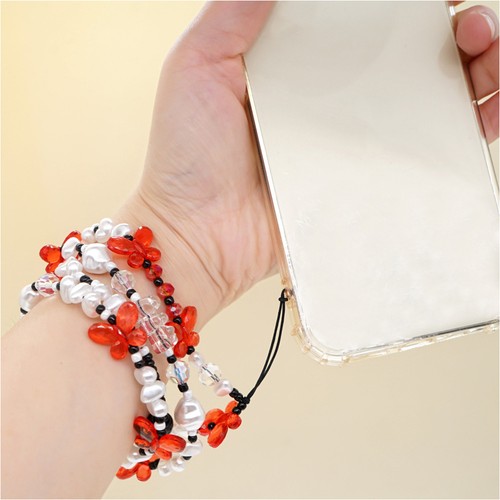 Pearl Butterfly Mobile Chain Phone Beaded Wrist Strap Cell Women - 第 8/12 張圖片