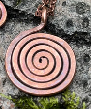 1 Pc Pure Copper Healing Spiral Pendant Locket, Jewelry, Spiritual Kriya