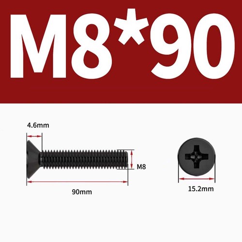 Stainless Steel A2 Black Phillips Machine Screws Countersunk Flat Head Bolts - Picture 149 of 164
