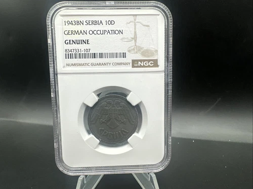 1943BN 10 Dinara - Serbia-  German Occupation -  NGC Genuine - 107