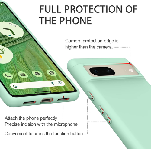 Google Pixel 7 Case – Vanjua Slim Silicone Protective Light Cyan Cover... - Picture 4 of 12