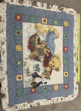 Blue Jean Bear Noah  s Ark Animals Baby Quilt
