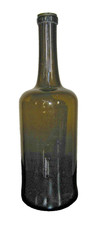 Bouteille verre soufflé à long col - fin XVIIIe / début XIXe - ART POPULAIRE