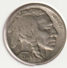 1937 US Indian Head Buffalo Nickel FULL DATE Rare 89 Year Old Collection Coin
