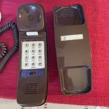 Vintage AT T Trimline II Touch Tone Wall Telephone Brown