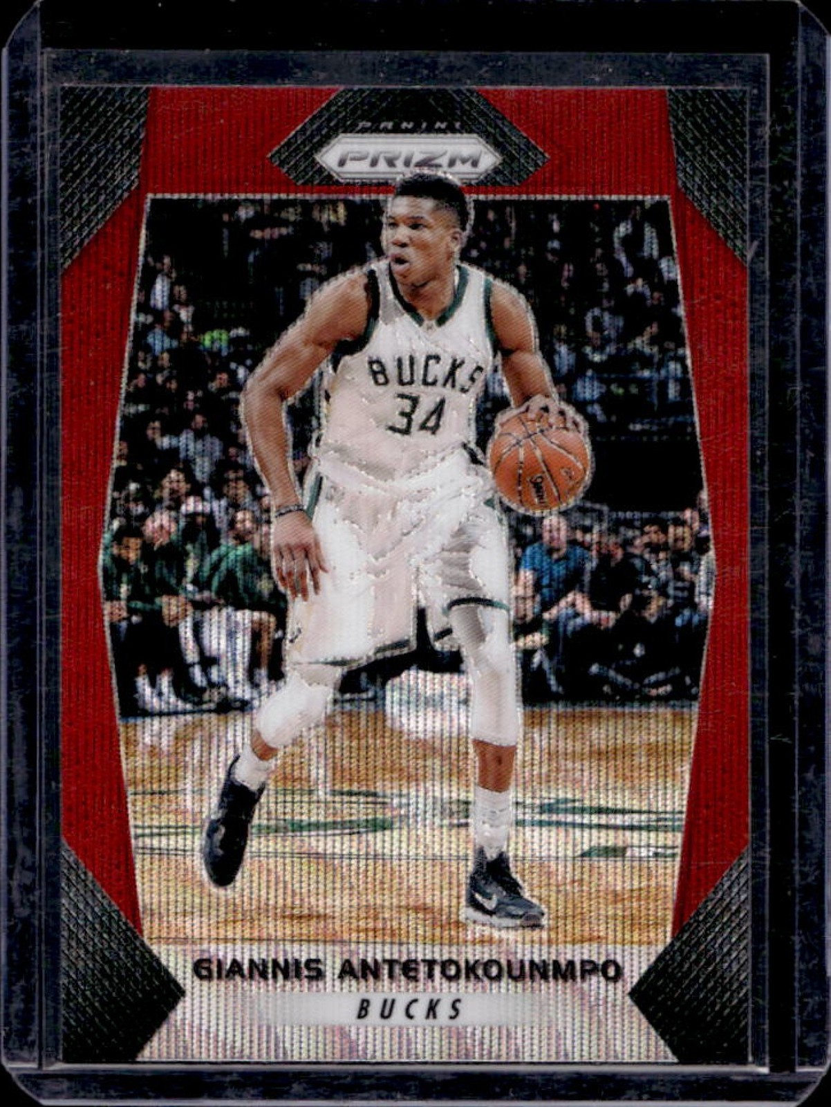 2017-18 Prizm Giannis Antetokounmpo Prizm Ruby Wave #182 Bucks
