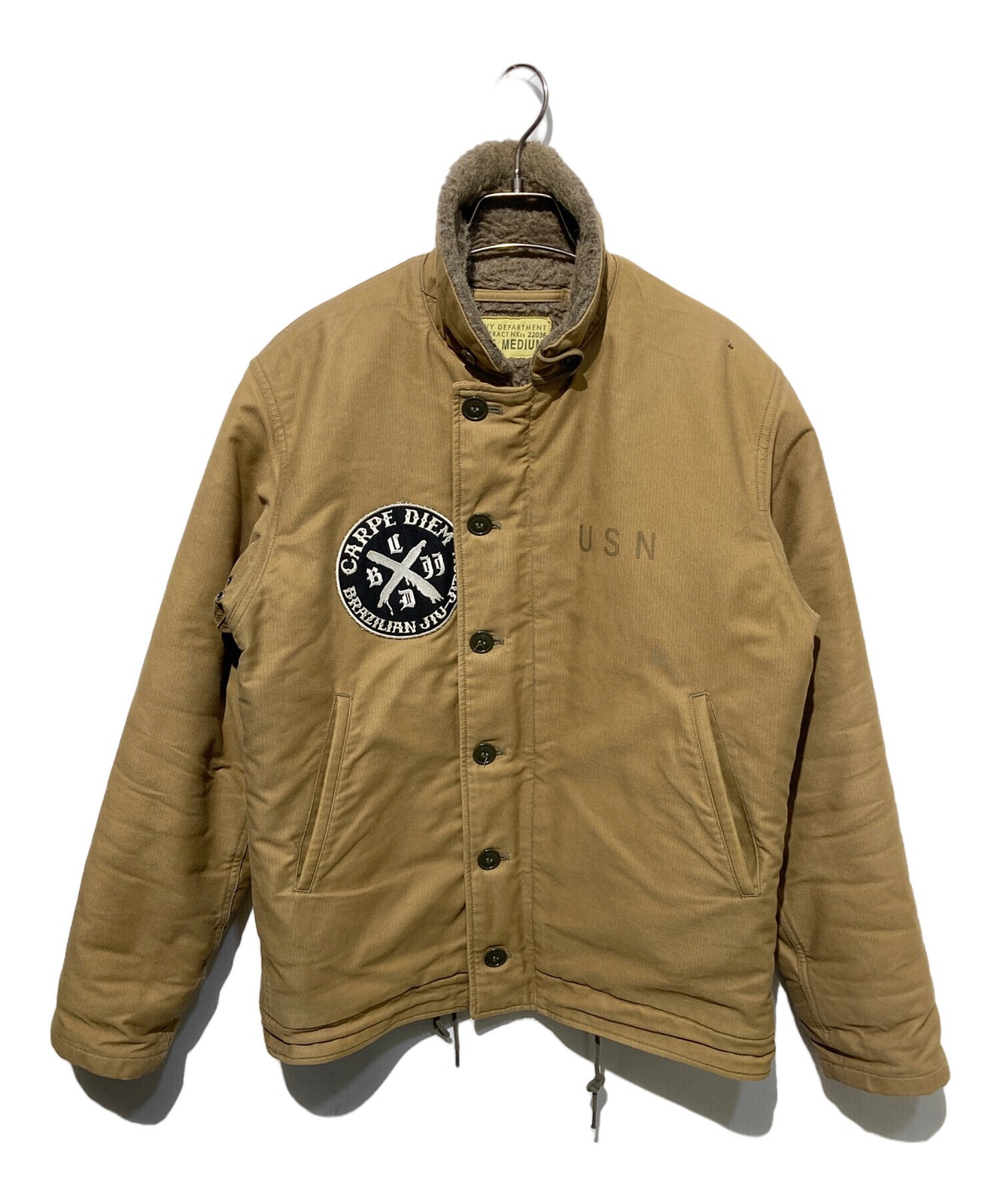 Buzz Rickson Patch N-1 Deck Jacket Beige Mens Siz… - image 1