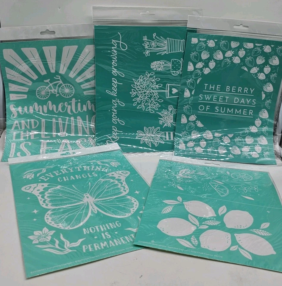 x5 Nueva Plantilla de Transferencia Chalk Couture Talla B Todo Cambia Crecimiento Verano Foto 3 de 4