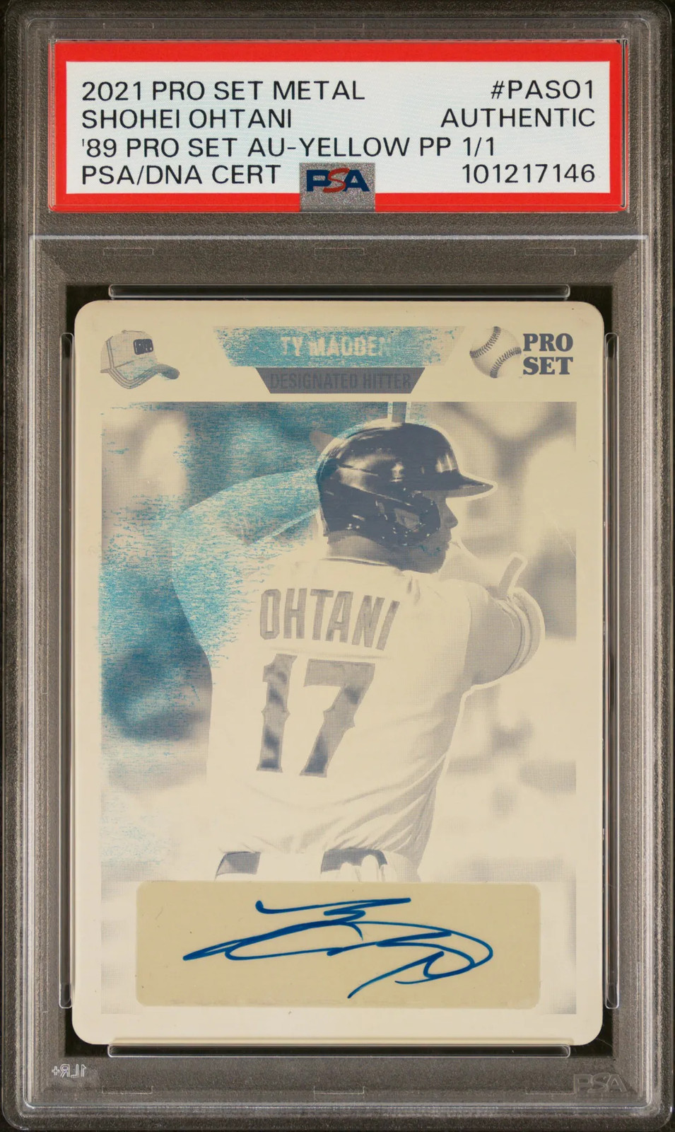 2021 Leaf Pro Metal 1989 Pro Set Auto Shohei Ohtani #PASO1  1/1 PSA A Auto A