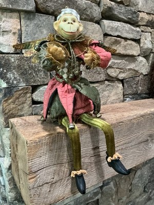 Mark Roberts 21'' Flying Monkey w Painted Metal Wings Whimsical Folk Art  MINT