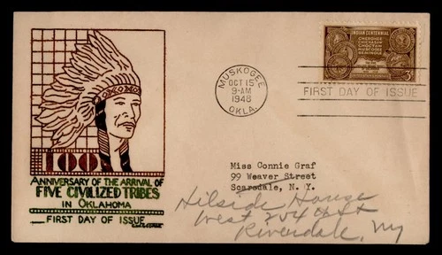 DR WHO 1948 FDC INDIAN TRIBE CENTENNIAL C GEORGE CACHET M75314