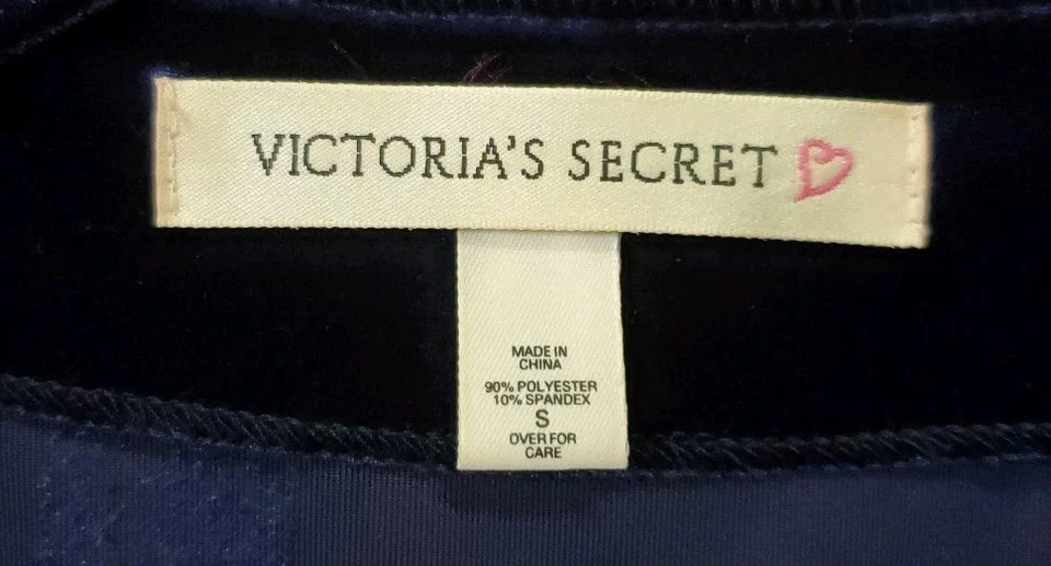 Vestido sin Mangas Vintage Victoria's Secret Terciopelo Elástico Pequeño Azul Y2k Foto 4 de 4