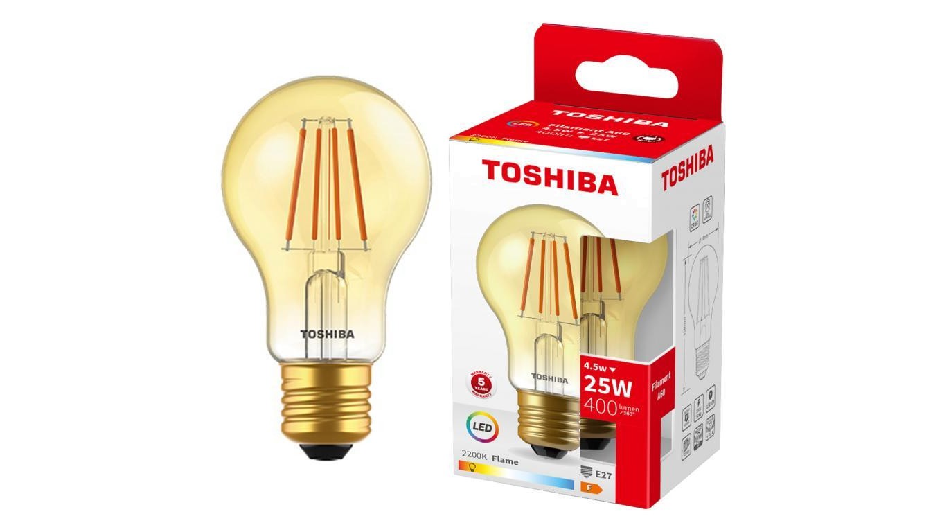 4711112386833 arówka LED E27 A60 4,5W = 25W 400lm 2200K Ciepa Filament Burszty