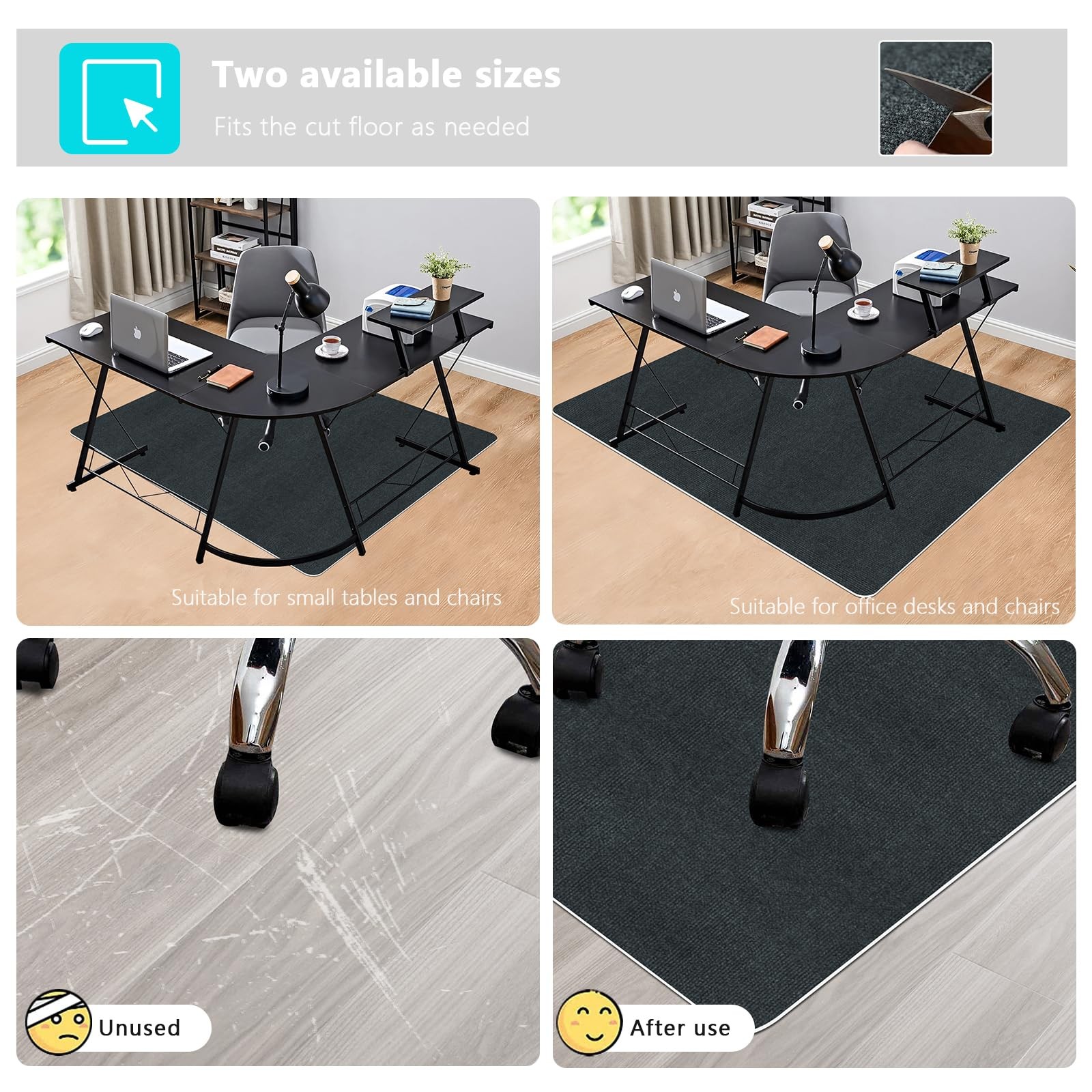 Office Chair Mat for Hardwood Floor, Desk Chair Mat for Carpet, Computer Gami...