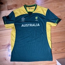 2019 ICC Cricket World Cup Australia Fanatics Jersey Size M Green Gold Shirt