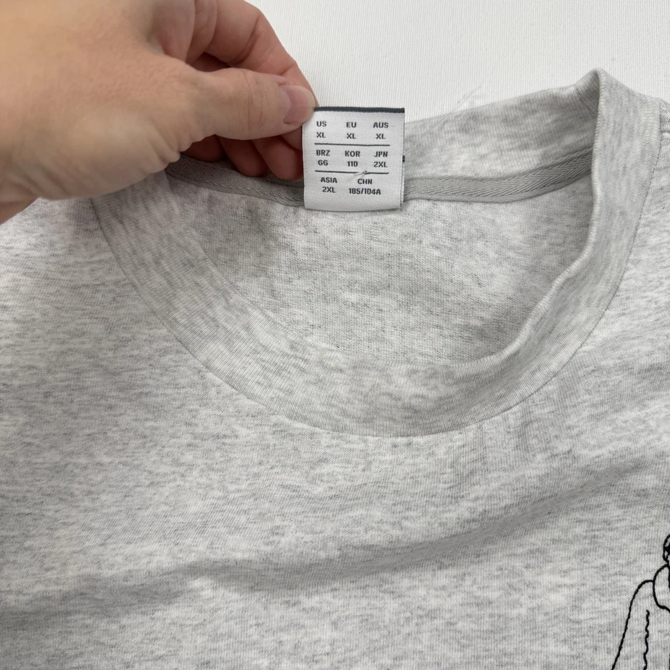 New Balance T-Shirt Mens XL Streetwear Grey Graphic Embroidered Cotton Tee - Image 3 of 4