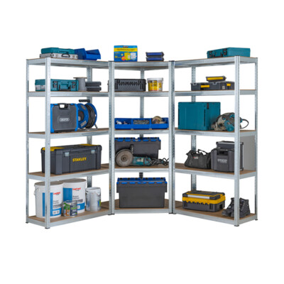 Verzinktes Eckregal/Regalset Garage Lagerregale 175kg 1800mm H