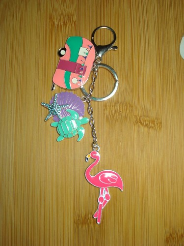6" Drop Key Ring Bag Charm for Keys, Purse or Beach Bag Bling - Picture 4 of 7