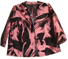 NWT Ming Wang SHEER Topper Jacket - Purple & Black - Woman's MEDIUM Heritage Fit