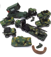 Tuff Ones Steel Military Toy Playset- 8 Army Vehicle's / 2 Army Men Remco 1991